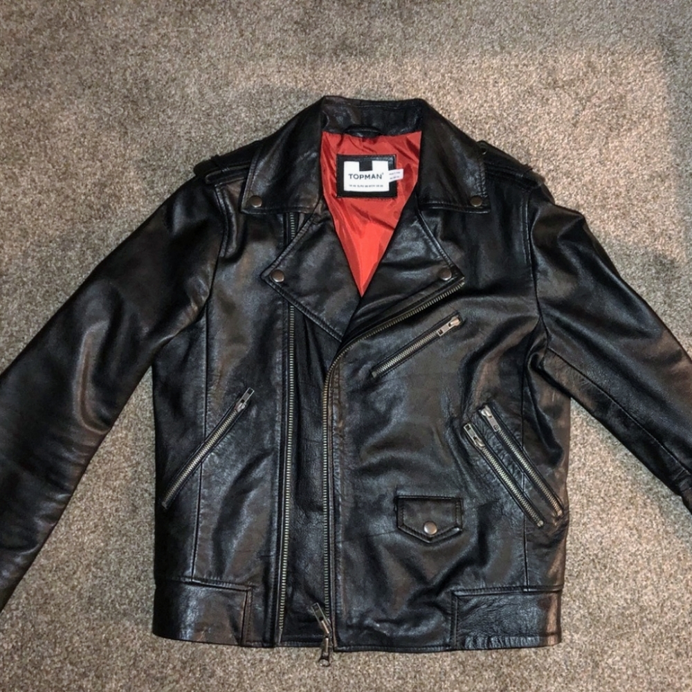 Topman Leather Biker Jacket